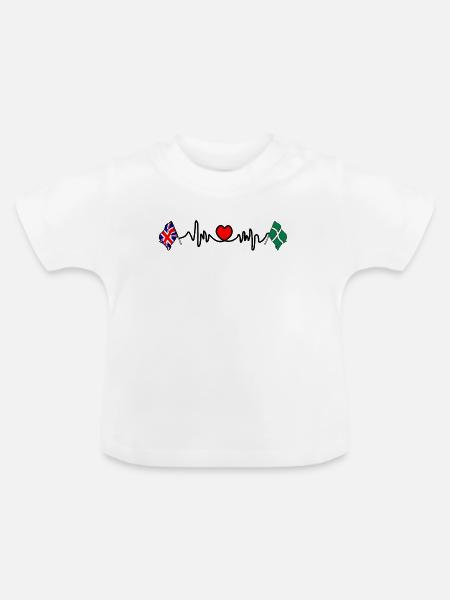 Devon & Großbritannien Herzschlag - Baby Bio-T-Shirt mit Rundhals - Weiß