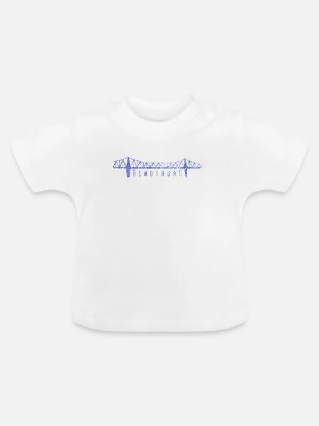 Rendsburg Hochbrücke – Skizzierte Skyline - Baby Bio-T-Shirt mit Rundhals - Weiß