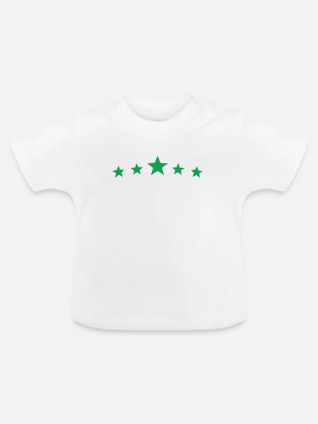 Grüne Sterne - Baby Bio-T-Shirt mit Rundhals - Weiß