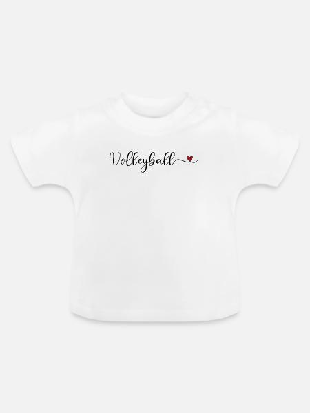 Volleyball - Baby Bio-T-Shirt mit Rundhals - Weiß