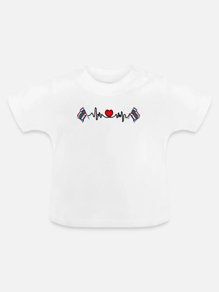 Schier Heartbeat – Island Pride - Baby Bio-T-Shirt mit Rundhals - Weiß