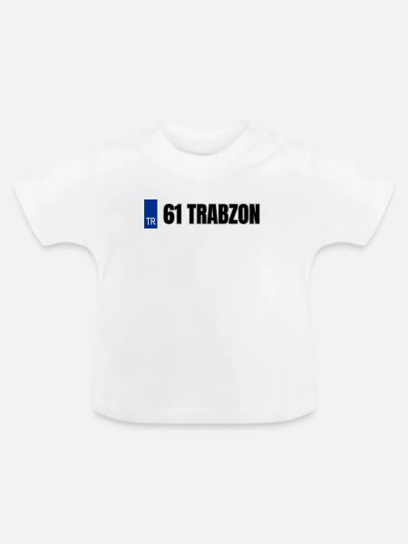 61 Trabzon Kennzeichen | Türkisches Kennzeichen - Baby Bio-T-Shirt mit Rundhals - Weiß