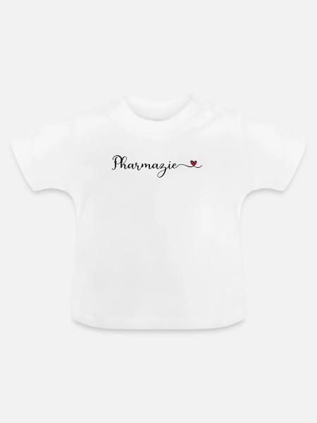 Pharmazie Design mit Herz - Baby Bio-T-Shirt mit Rundhals - Weiß
