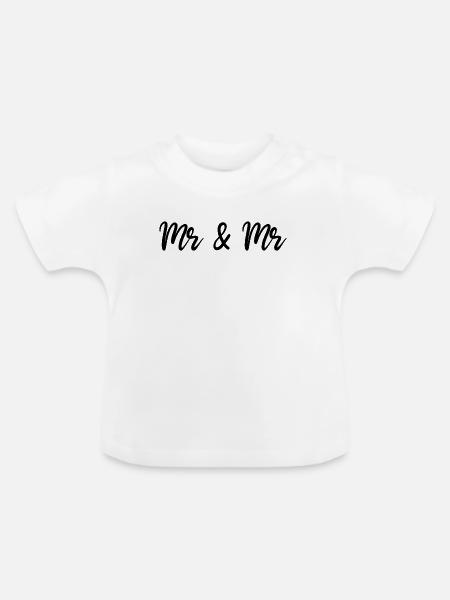 Mr & Mr - Baby Bio-T-Shirt mit Rundhals - Weiß