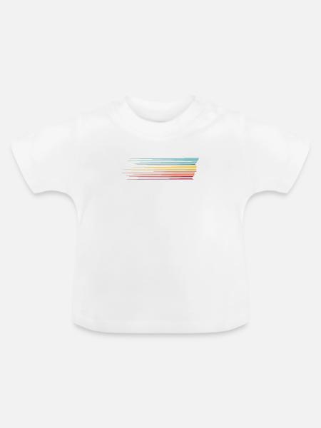Rainbow Stripes Run Silhouette - Baby Bio-T-Shirt mit Rundhals - Weiß