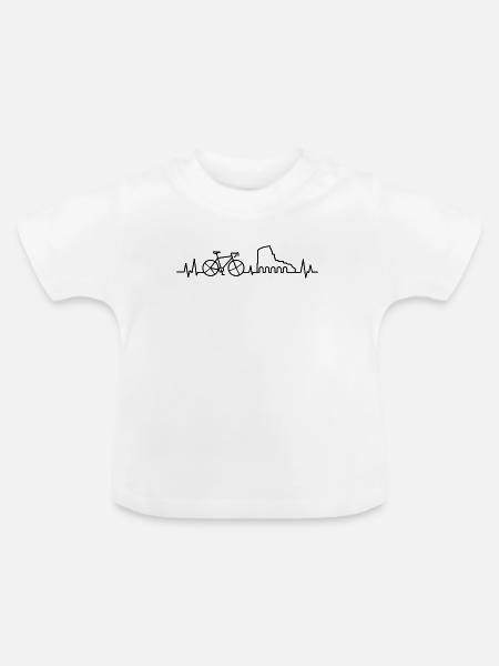 Rom Rennrad Herzschlag - Baby Bio-T-Shirt mit Rundhals - Weiß
