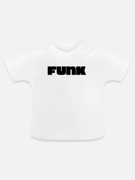 Funk-Bold-Logo - Baby Bio-T-Shirt mit Rundhals - Weiß