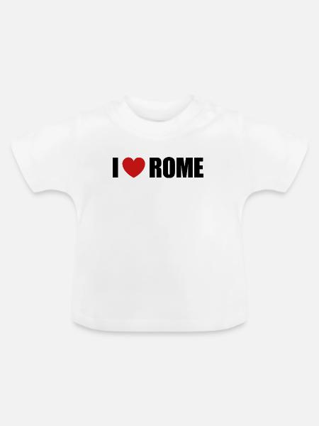I love Rome - Baby Bio-T-Shirt mit Rundhals - Weiß