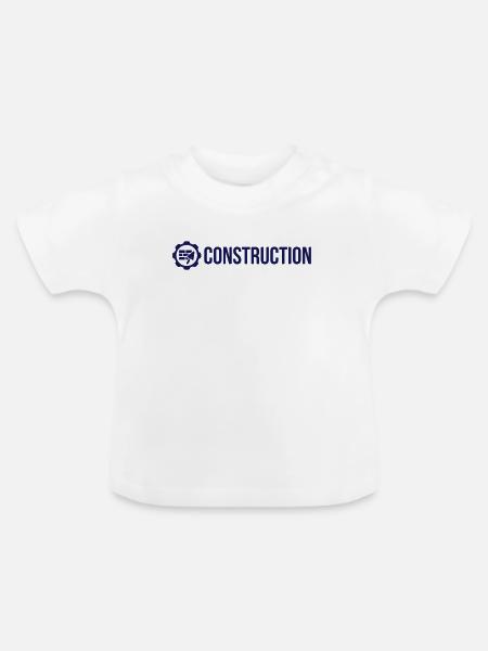 Construction - Baby Bio-T-Shirt mit Rundhals - Weiß