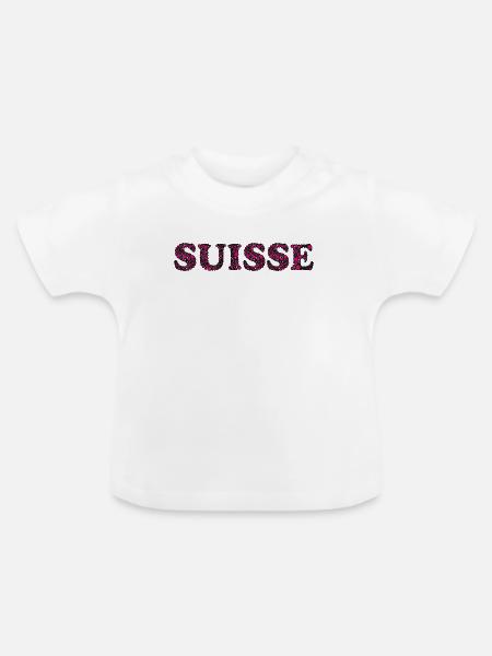 SCHWEIZ. LAND - Baby Bio-T-Shirt mit Rundhals - Weiß