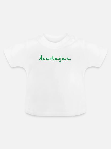 Azerbaijan Aserbaidschan - Baby Bio-T-Shirt mit Rundhals - Weiß
