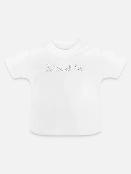 Hundelinie - Baby Bio-T-Shirt mit Rundhals - Weiß