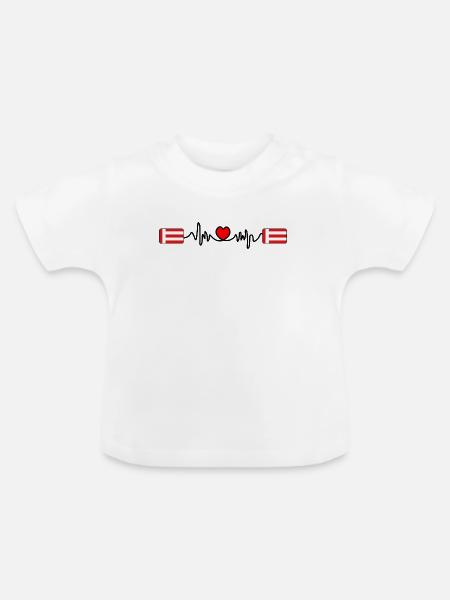 Herzschlag der Eindhoven-Flagge - Baby Bio-T-Shirt mit Rundhals - Weiß