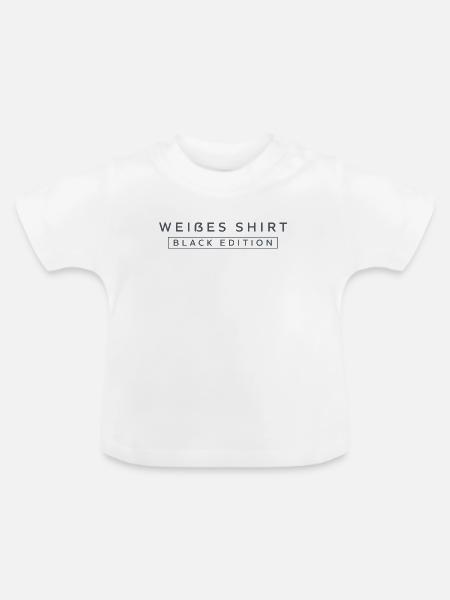 Weißes Shirt Black Edition - Baby Bio-T-Shirt mit Rundhals - Weiß