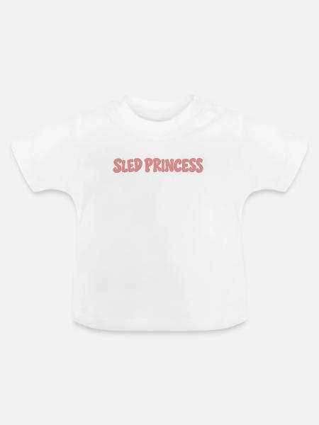 Schlittenprinzessin - Baby Bio-T-Shirt mit Rundhals - Weiß