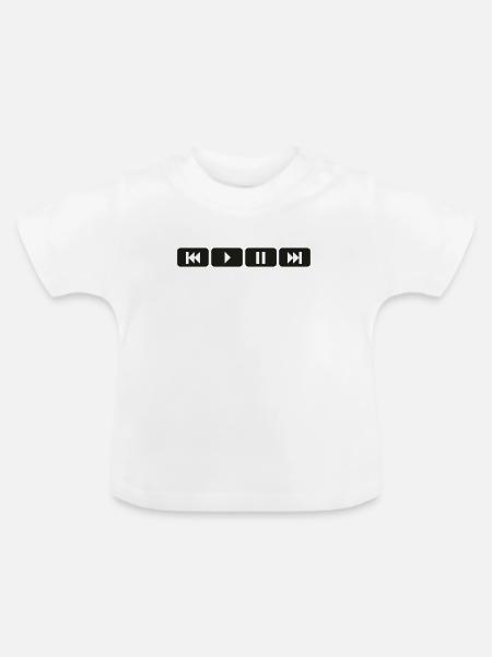 player tasten music play - Baby Bio-T-Shirt mit Rundhals - Weiß