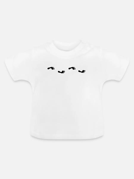 Fußabdruck - Baby Bio-T-Shirt mit Rundhals - Weiß