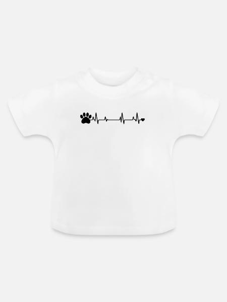 Pfotenabdruck - Baby Bio-T-Shirt mit Rundhals - Weiß