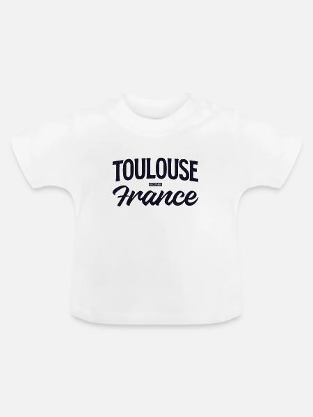 Toulouse France - Baby Bio-T-Shirt mit Rundhals - Weiß