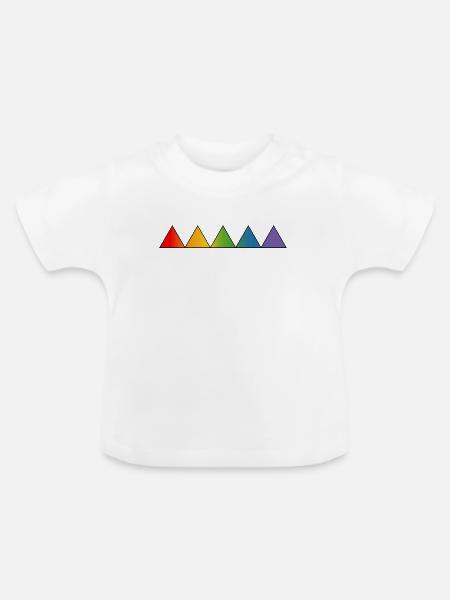 Regenbogen LGBTQ triangles - Baby Bio-T-Shirt mit Rundhals - Weiß