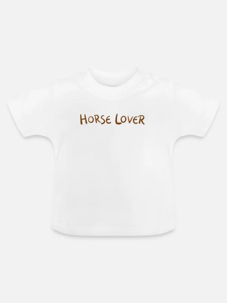 Glühende Pferdeliebe - Baby Bio-T-Shirt mit Rundhals - Weiß