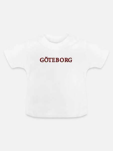 Göteborg Rot-blau - Baby Bio-T-Shirt mit Rundhals - Weiß