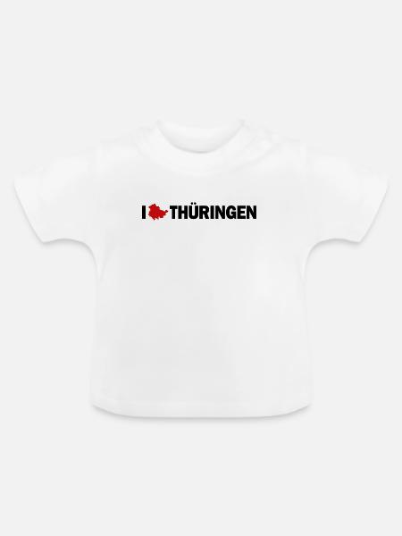 I love Thüringen - Baby Bio-T-Shirt mit Rundhals - Weiß