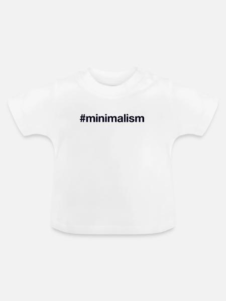 MINIMALISM Minimalismus - Baby Bio-T-Shirt mit Rundhals - Weiß