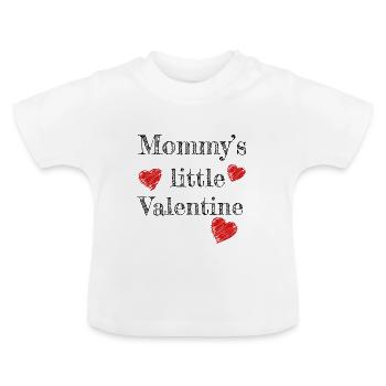 Saint-Valentin Maman Mommy's Little Valentine - T-shirt bio col rond Bébé - blanc - Devant