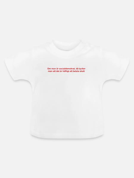 Analytisch-satirische Textgestaltung - Baby Bio-T-Shirt mit Rundhals - Weiß