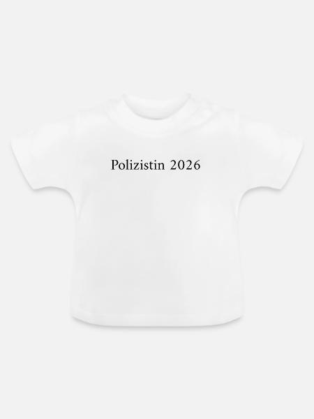 Polizistin 2026 – Berufsstolz - Baby Bio-T-Shirt mit Rundhals - Weiß