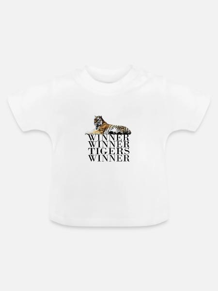 Winner Winner Tigers Winner - Baby Bio-T-Shirt mit Rundhals - Weiß
