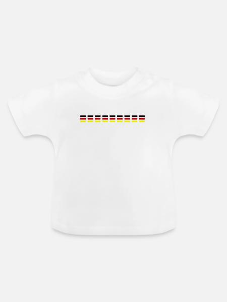 Deutschland Fahne - Baby Bio-T-Shirt mit Rundhals - Weiß