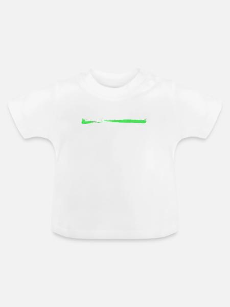 Grüner Tusche Streifen - Baby Bio-T-Shirt mit Rundhals - Weiß