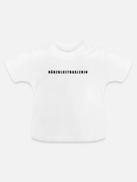Härzbluetbaslerin Kanton Basel - Baby Bio-T-Shirt mit Rundhals - Weiß