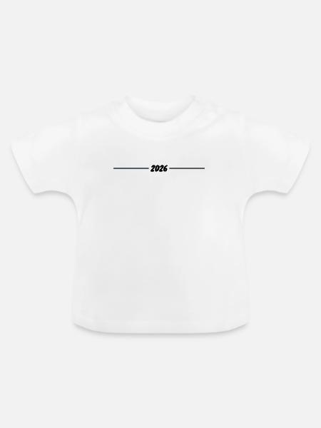 2026 - Jahr - Linie - Jahreswechsel - Baby Bio-T-Shirt mit Rundhals - Weiß