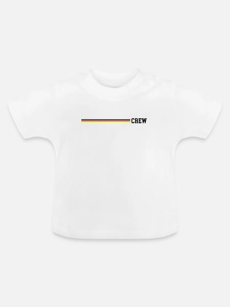Crew Deutschland Fahne - Baby Bio-T-Shirt mit Rundhals - Weiß