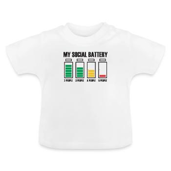 Introvertiert Social Battery Geschenkidee - Baby Bio-T-Shirt mit Rundhals - Weiß - Vorne