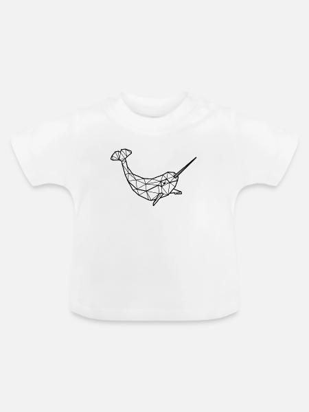 Narwal Polygon - Baby Bio-T-Shirt mit Rundhals - Weiß