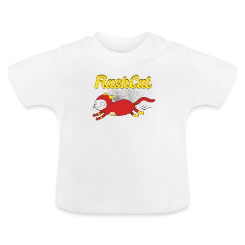 FlashCat Vintage Comic Katze Superheld - Baby Bio-T-Shirt mit Rundhals