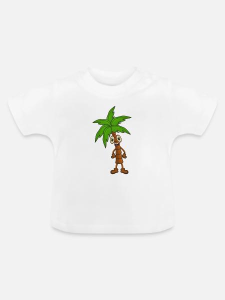 Palme - Baby Bio-T-Shirt mit Rundhals - Weiß