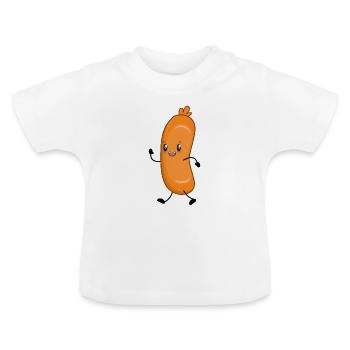 Sausage sausages - Baby Organic T-Shirt with Round Neck - white - Front