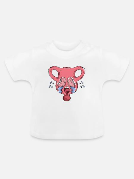 Gebärmutter Menstruation Feminismus - Baby Bio-T-Shirt mit Rundhals - Weiß