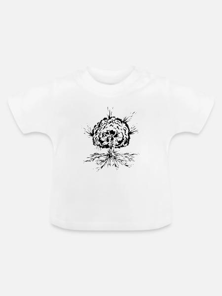 Baum mit Wurzeln - Baby Bio-T-Shirt mit Rundhals - Weiß