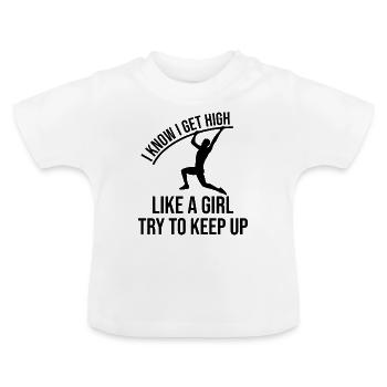 Lustiger Stabhochsprung Stabhochsprung - Baby Bio-T-Shirt mit Rundhals - Weiß - Vorne