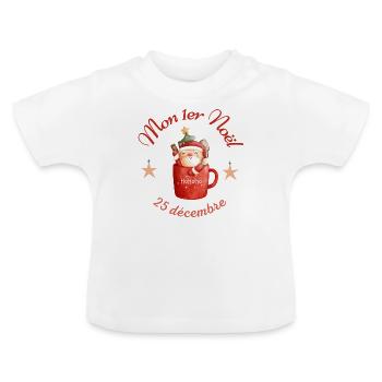 Premier Noël de bébé - T-shirt bio col rond Bébé - blanc - Devant