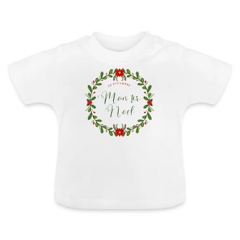 Premier Noël de Bébé - T-shirt bio col rond Bébé - blanc - Devant