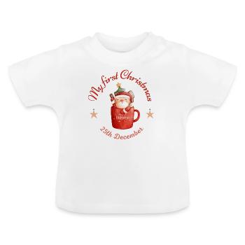 Le premier Noël de bébé - T-shirt bio col rond Bébé - blanc - Devant