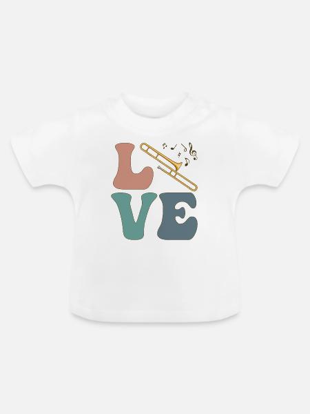 LIEBE Posaunist Instrument Posaunist - Baby Bio-T-Shirt mit Rundhals - Weiß