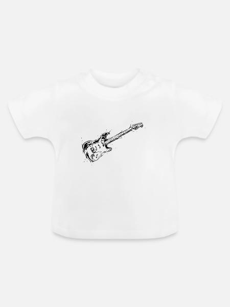 E-Gitarre - Baby Bio-T-Shirt mit Rundhals - Weiß